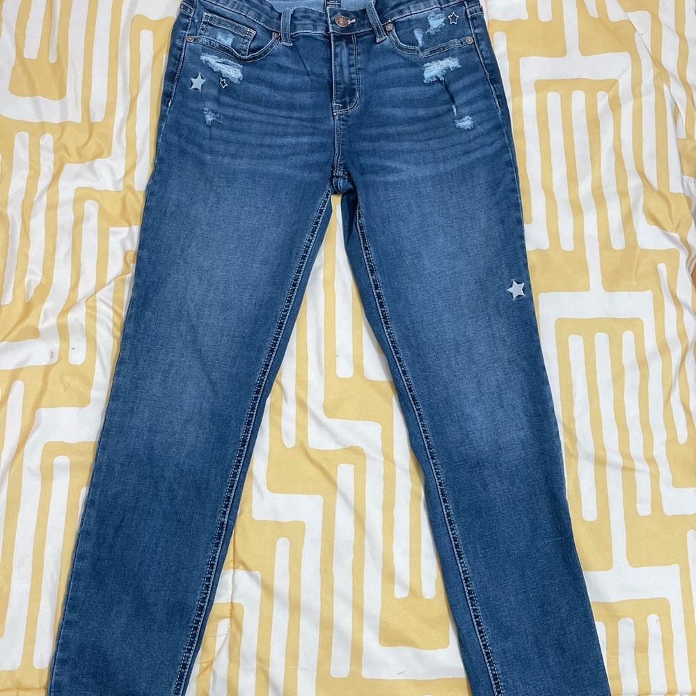 U.S. Polo Assn. Blue Skinny Jeans with Distressed Details